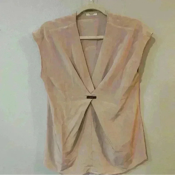 Peserico Tops - Peserico Made In Italy Light Pink Silk Blend V-Neck Blouse Top Size 42 Medium